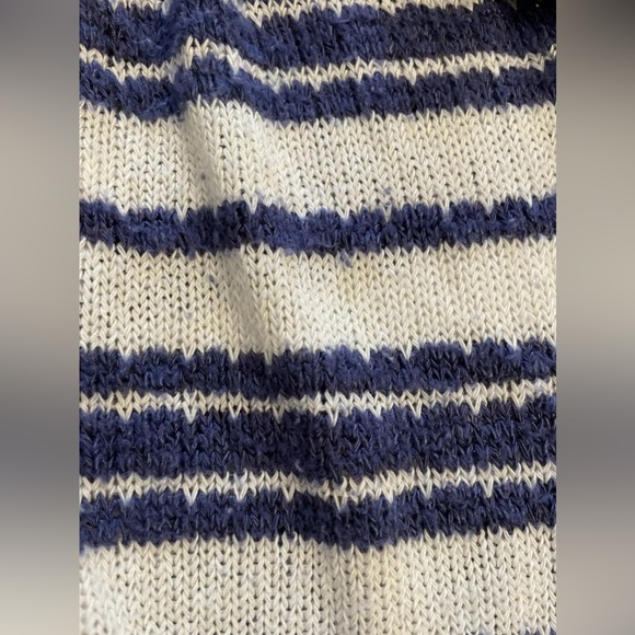 SPLENDID blue white striped long sleeve cardigan sweater large l - Picture 5 of 11